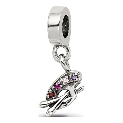 Sterling Silver CZ Artist Palette Dangle Bead