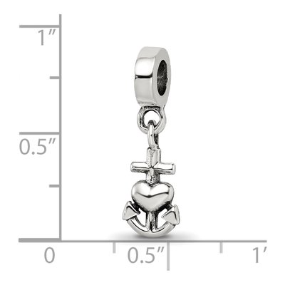 Sterling Silver Heart Dangle Bead – view 5