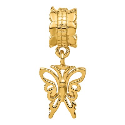 Gold-Plated Sterling Silver Butterfly Dangle Bead – view 4