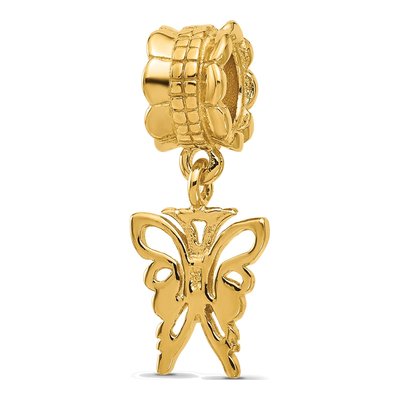 Gold-Plated Sterling Silver Butterfly Dangle Bead – view 5