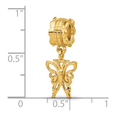 Gold-Plated Sterling Silver Butterfly Dangle Bead – view 6