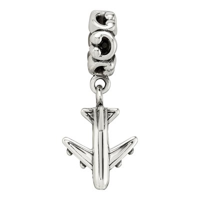 Sterling Silver Airplane Dangle Bead – view 5