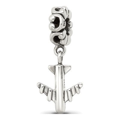 Sterling Silver Airplane Dangle Bead – view 7