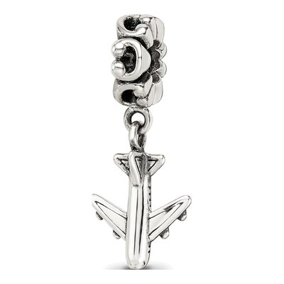Sterling Silver Airplane Dangle Bead