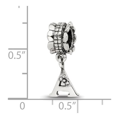 Sterling Silver Letter A Dangle Bead – view 5