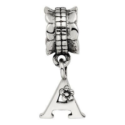Sterling Silver Letter A Dangle Bead – view 6