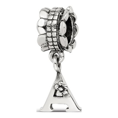 Sterling Silver Letter A Dangle Bead