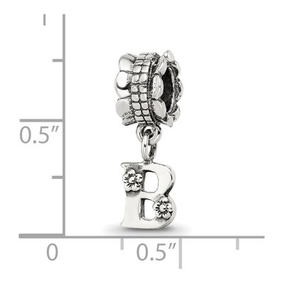 Sterling Silver Letter B Dangle Bead – view 5