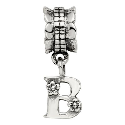 Sterling Silver Letter B Dangle Bead – view 6