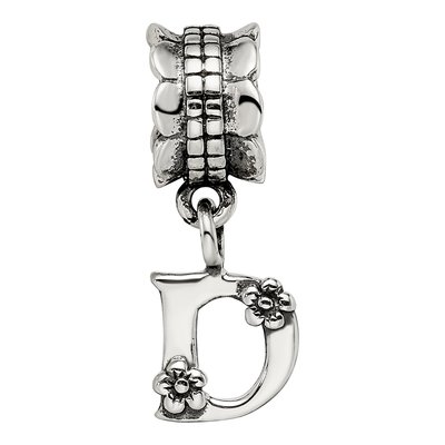 Sterling Silver Letter D Dangle Bead – view 6