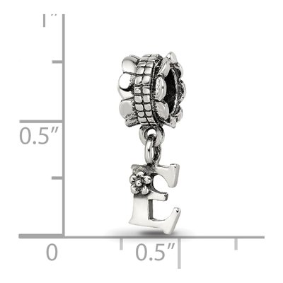 Sterling Silver Letter E Dangle Bead – view 5