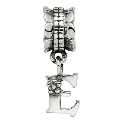 Sterling Silver Letter E Dangle Bead – view 6