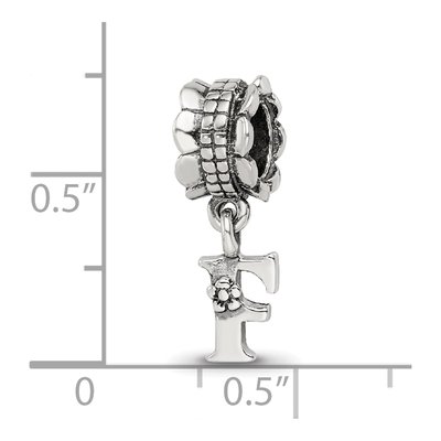Sterling Silver Letter F Dangle Bead – view 5