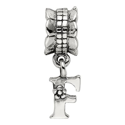 Sterling Silver Letter F Dangle Bead – view 6