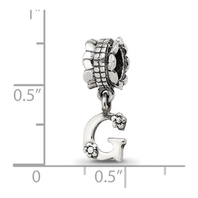Sterling Silver Letter G Dangle Bead – view 5