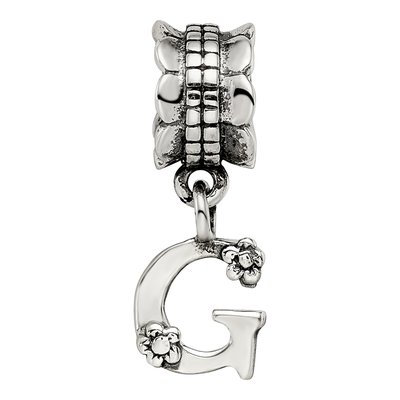 Sterling Silver Letter G Dangle Bead – view 6