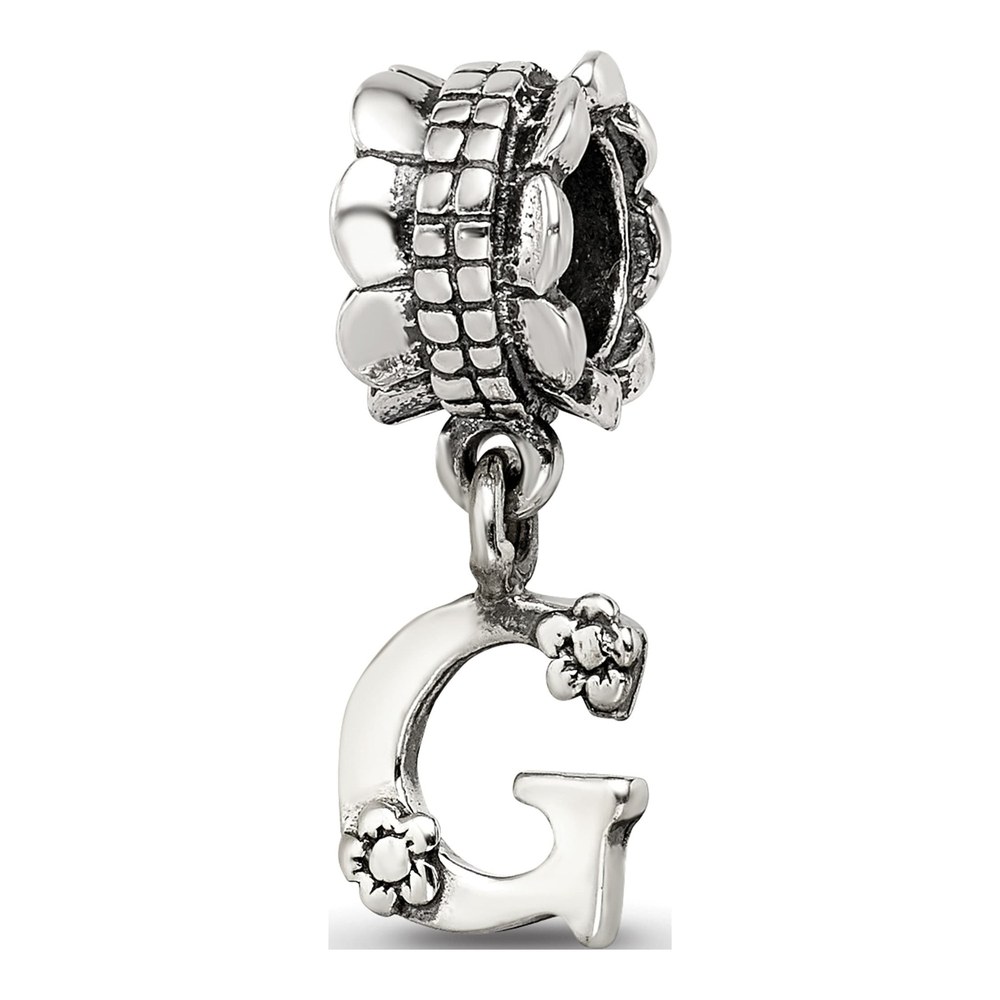 Sterling Silver Letter G Dangle Bead