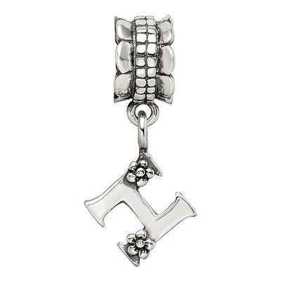 Sterling Silver Letter H Dangle Bead – view 6