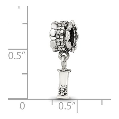 Sterling Silver Letter I Dangle Bead – view 5