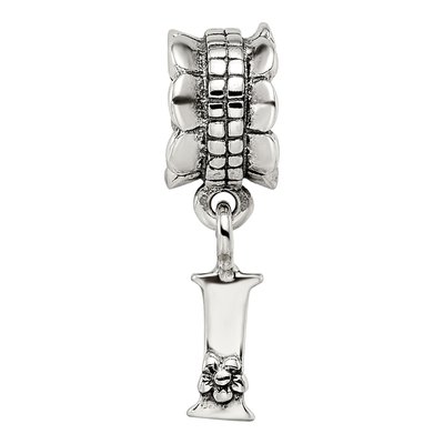 Sterling Silver Letter I Dangle Bead – view 6