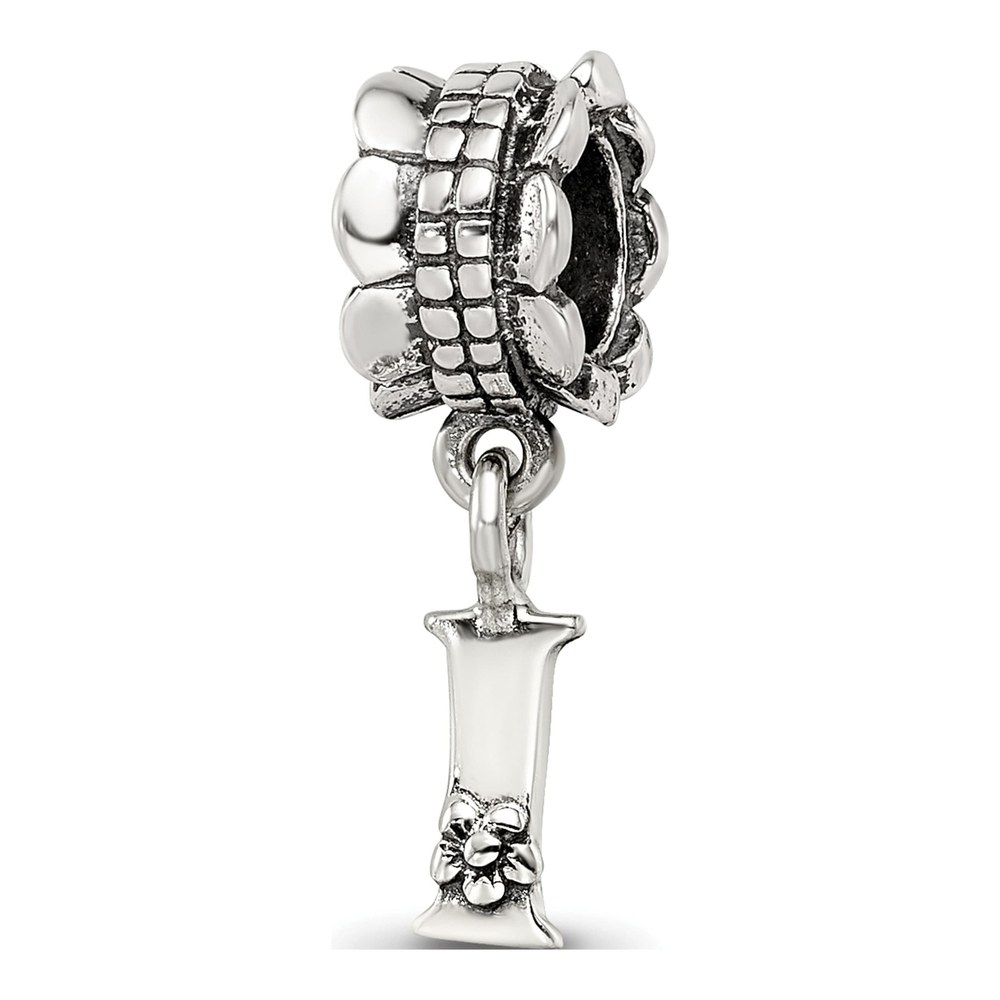 Sterling Silver Letter I Dangle Bead