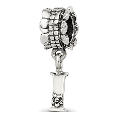 Sterling Silver Letter I Dangle Bead