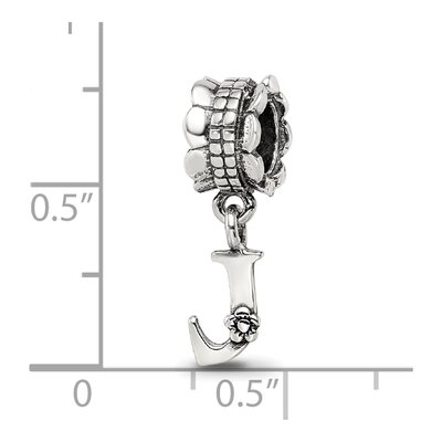 Sterling Silver Letter J Dangle Bead – view 5