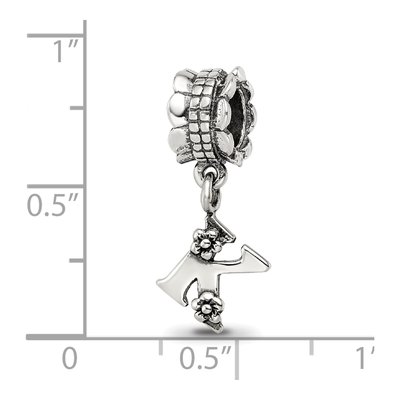 Sterling Silver Letter K Dangle Bead – view 5