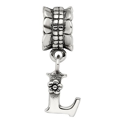 Sterling Silver Letter L Dangle Bead – view 6