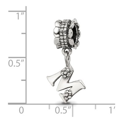 Sterling Silver Letter M Dangle Bead – view 5