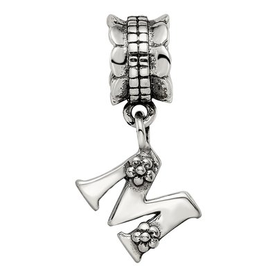Sterling Silver Letter M Dangle Bead – view 6