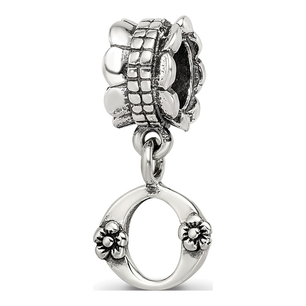 Sterling Silver Letter O Dangle Bead