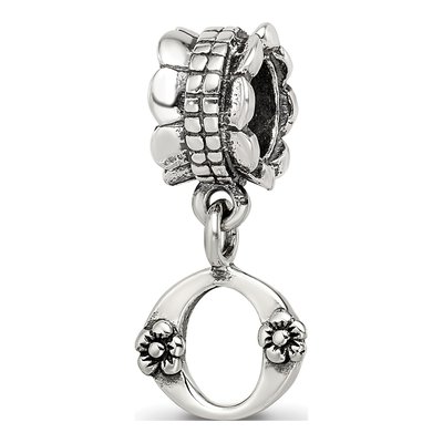 Sterling Silver Letter O Dangle Bead