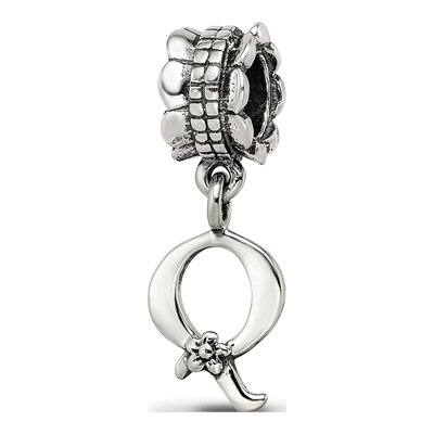 Sterling Silver Letter Q Dangle Bead