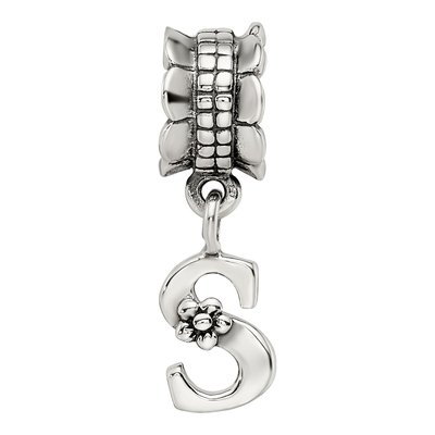 Sterling Silver Letter S Dangle Bead – view 6