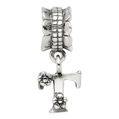 Sterling Silver Letter T Dangle Bead – view 6