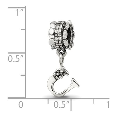 Sterling Silver Letter U Dangle Bead – view 5