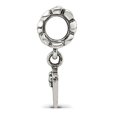 Sterling Silver Letter V Dangle Bead – view 4