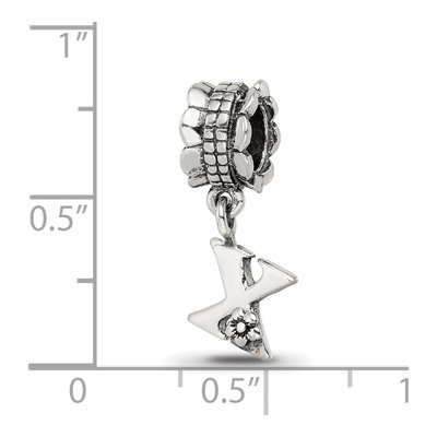 Sterling Silver Letter X Dangle Bead – view 5