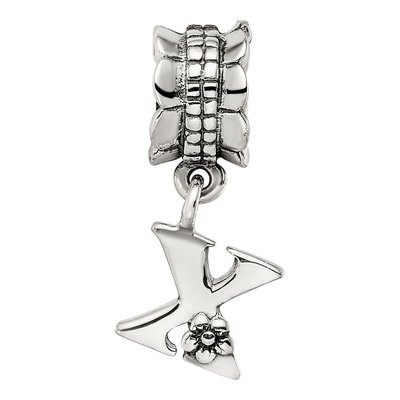Sterling Silver Letter X Dangle Bead – view 6