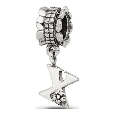 Sterling Silver Letter X Dangle Bead