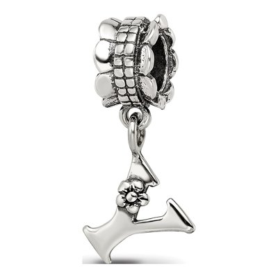 Sterling Silver Letter Y Dangle Bead