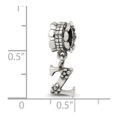 Sterling Silver Letter Z Dangle Bead – view 5