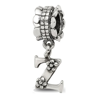 Sterling Silver Letter Z Dangle Bead