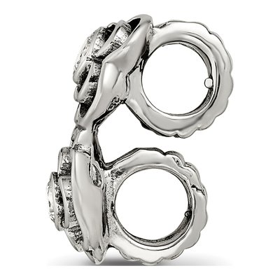 Sterling Silver CZ Connector Bead – view 4