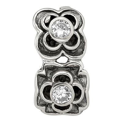 Sterling Silver CZ Connector Bead – view 5