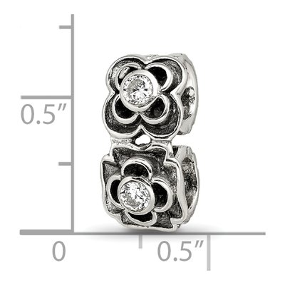 Sterling Silver CZ Connector Bead – view 8