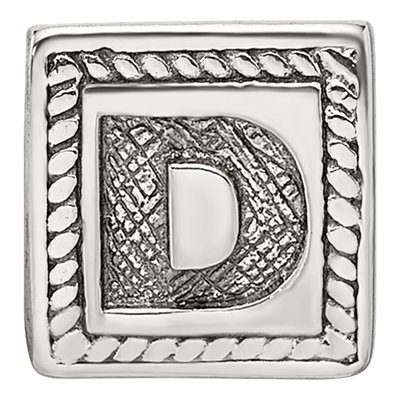 Sterling Silver Letter D Bead – view 5