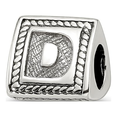 Sterling Silver Letter D Bead