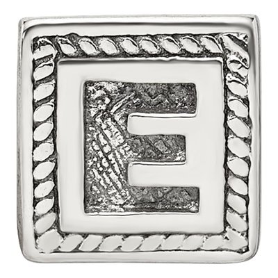 Sterling Silver Triangle Block Letter E Bead – view 5